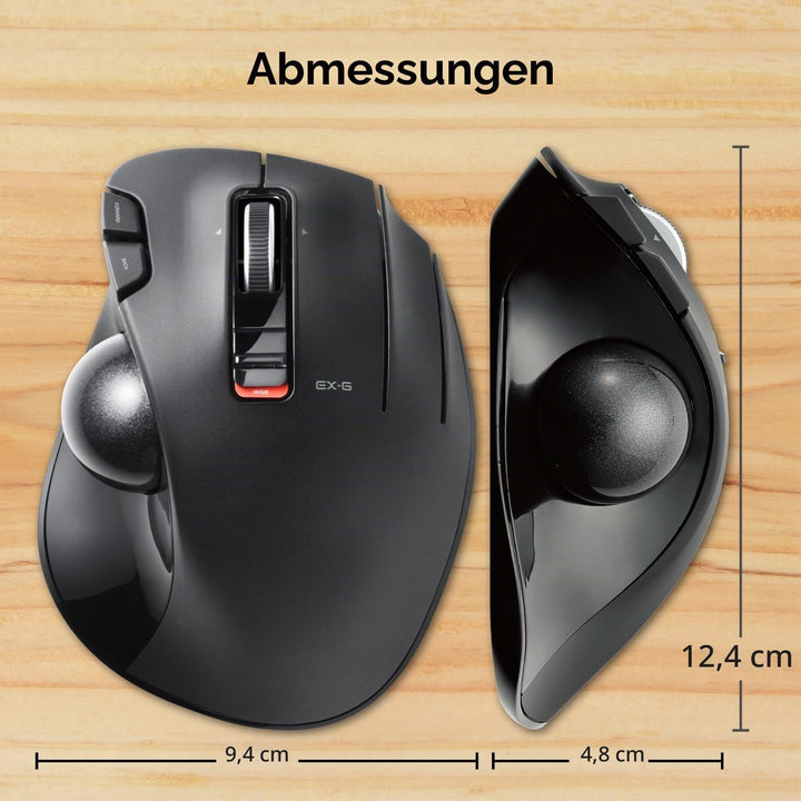 ELECOM M-XT3DRBK Wireless Trackball Mouse, 6-Button with Smooth Tracking Function, Video Gaming Sens