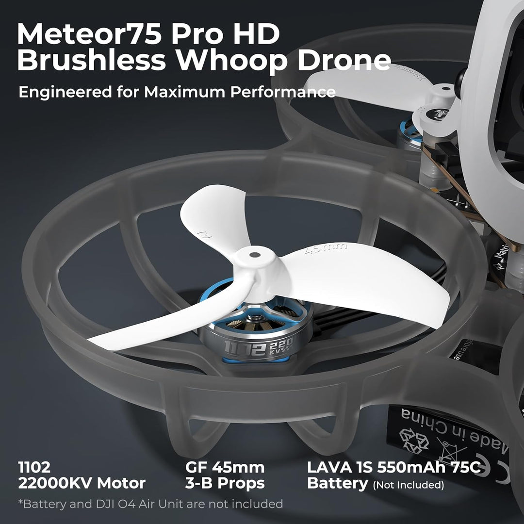 BETAFPV Meteor75 Pro Bürstenlos Quadrocopter mit Matrix 1S 3IN1 HD FC, 1102 22000KV Motor, 45mm 3-Bl
