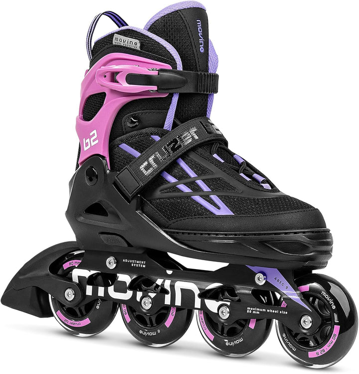 Movino Inline Skates Cruzer B3 Verstellbare Rollschuhe Damen Mädchen Jungen Inliner für Erwachsene m