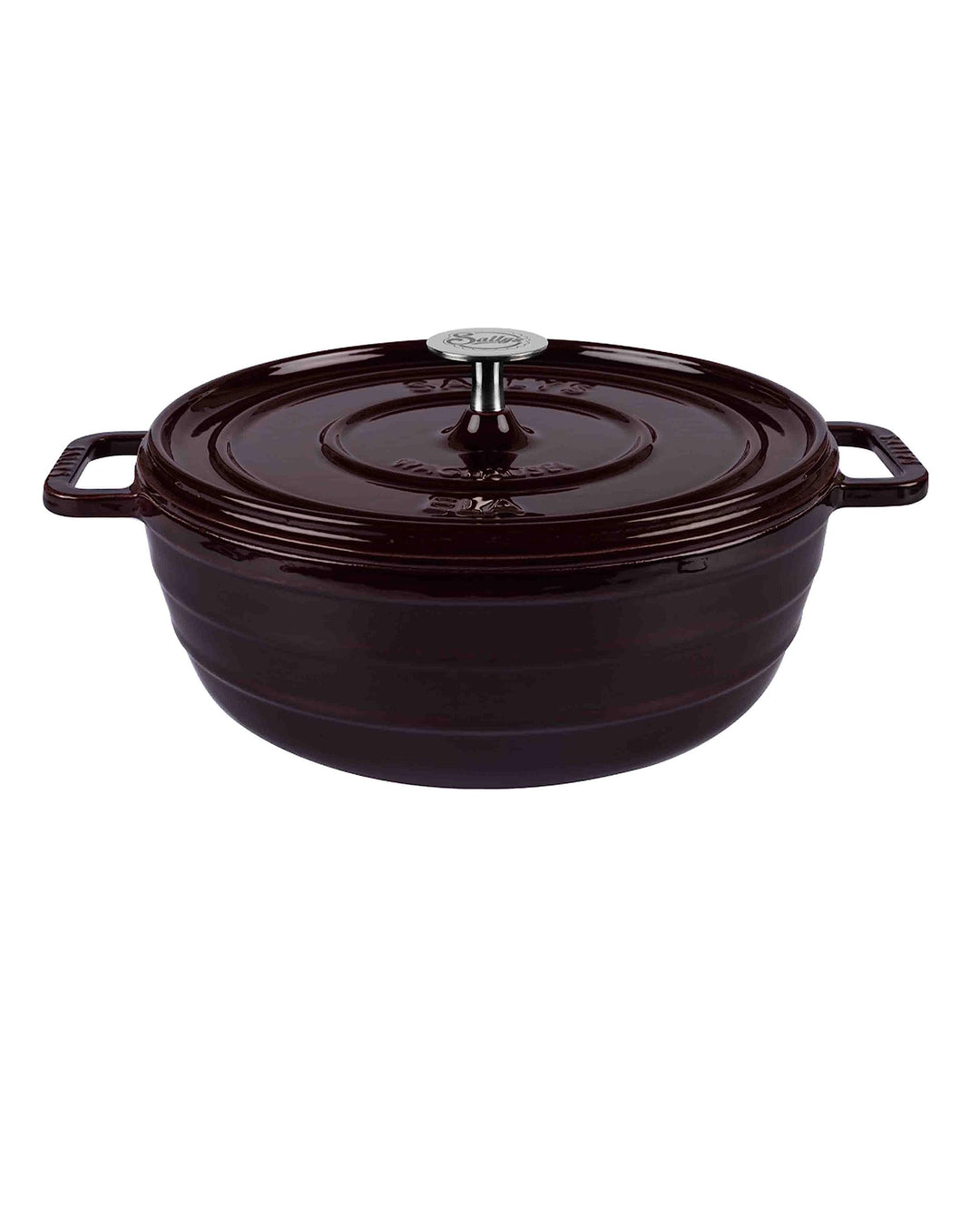 Sallys 'Ela' Deluxe Gusseisentopf - Robustes und Hochwertiges Kochjuwel für Perfektes Garen (Plum Pu