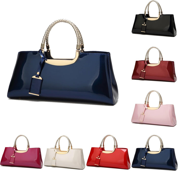 Coolives Damen Handtasche Tasche aus PU-Lackleder Henkeltasche Abendtasche Schultertasche Umhängetas