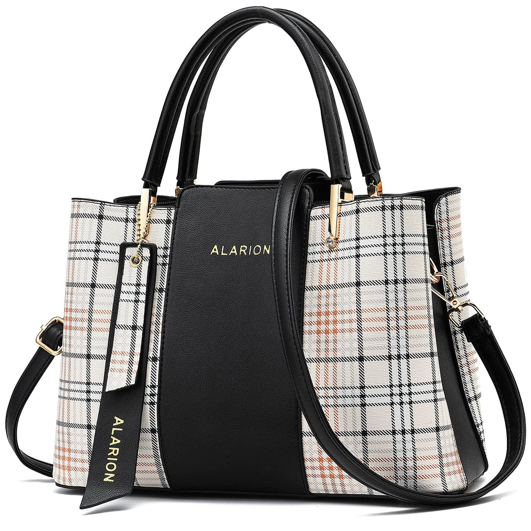ALARION Damen Geldbörsen und Handtaschen Schultertasche Damen Designer Satchel Messenger Tote Bag 3-