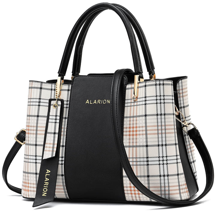 ALARION Damen Geldbörsen und Handtaschen Schultertasche Damen Designer Satchel Messenger Tote Bag 3-