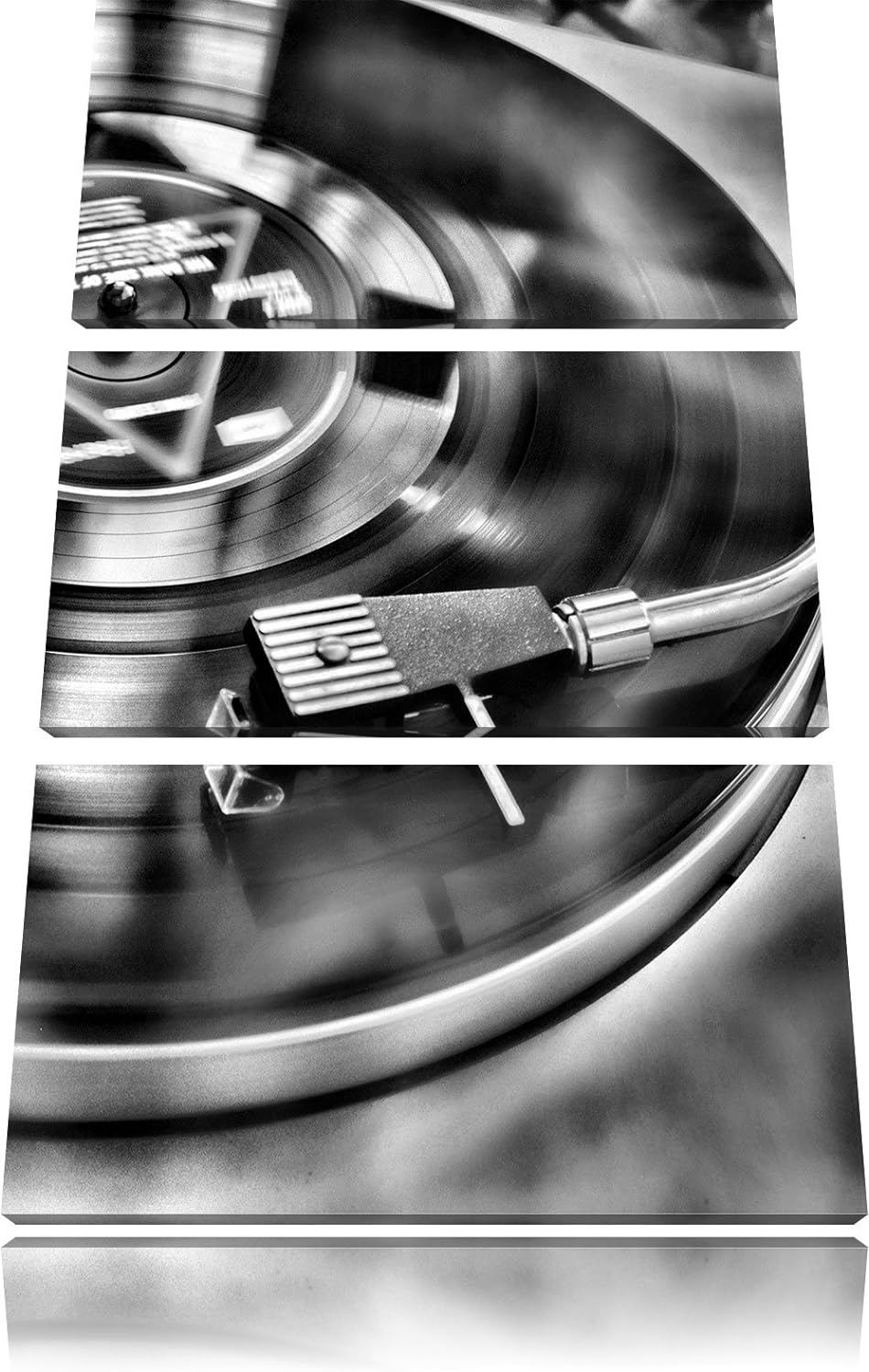 Pixxprint Schallplatte als Leinwandbild | Grösse: 3 Teilig (120x80) | Wandbild| Kunstdruck | fertig