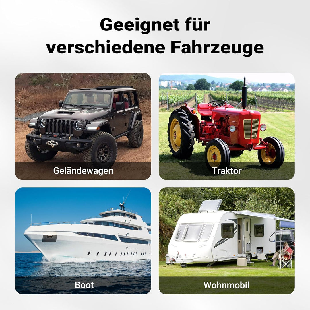 Wiltec Batterieladegerät Booster Class CD 830 12-24 V, mobiles Ladegerät mit Starthilfe für Auto, Mo