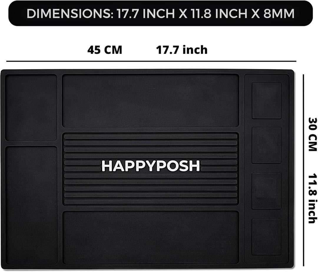 HAPPYPOSH Magnetische Friseurmatte, Friseur-Werkzeug-Organizer-Matte für Station, professionelle Fri