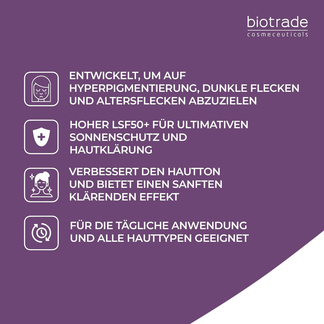 Melabel Aufhellende Tagescreme mit SPF 50+ 50ml Hellt Dunkle Flecken auf der Haut auf Gleicht den Ha