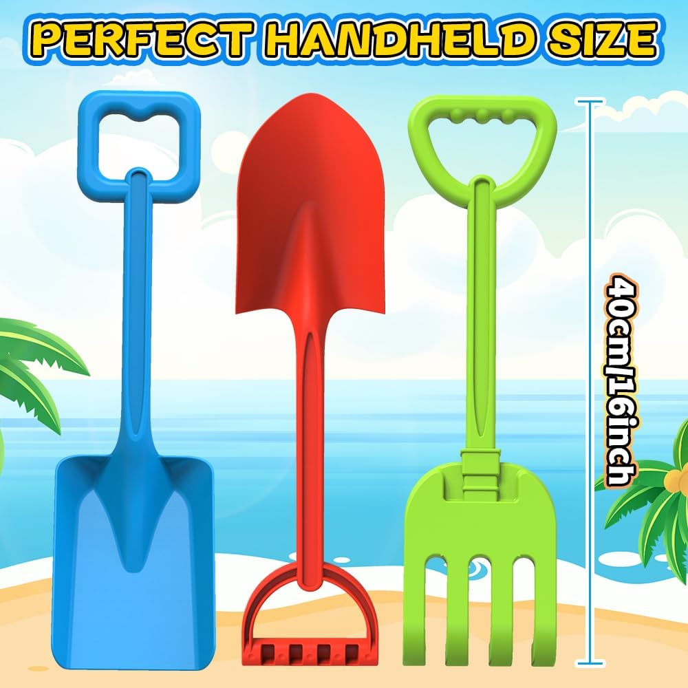 Jumbo-Strandschaufeln, Spielzeug für Kinder, 40,6 cm Langer Griff, Schaufel aus ABS-Kunststoff, 3er-
