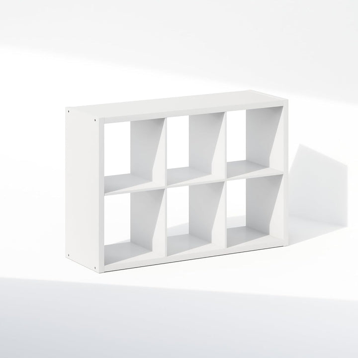 Furinno Cubic Offenes Rückwand-Multifunktionsregal für Kleidung & Schrankaufbewahrung, 6-Fächer, Wei