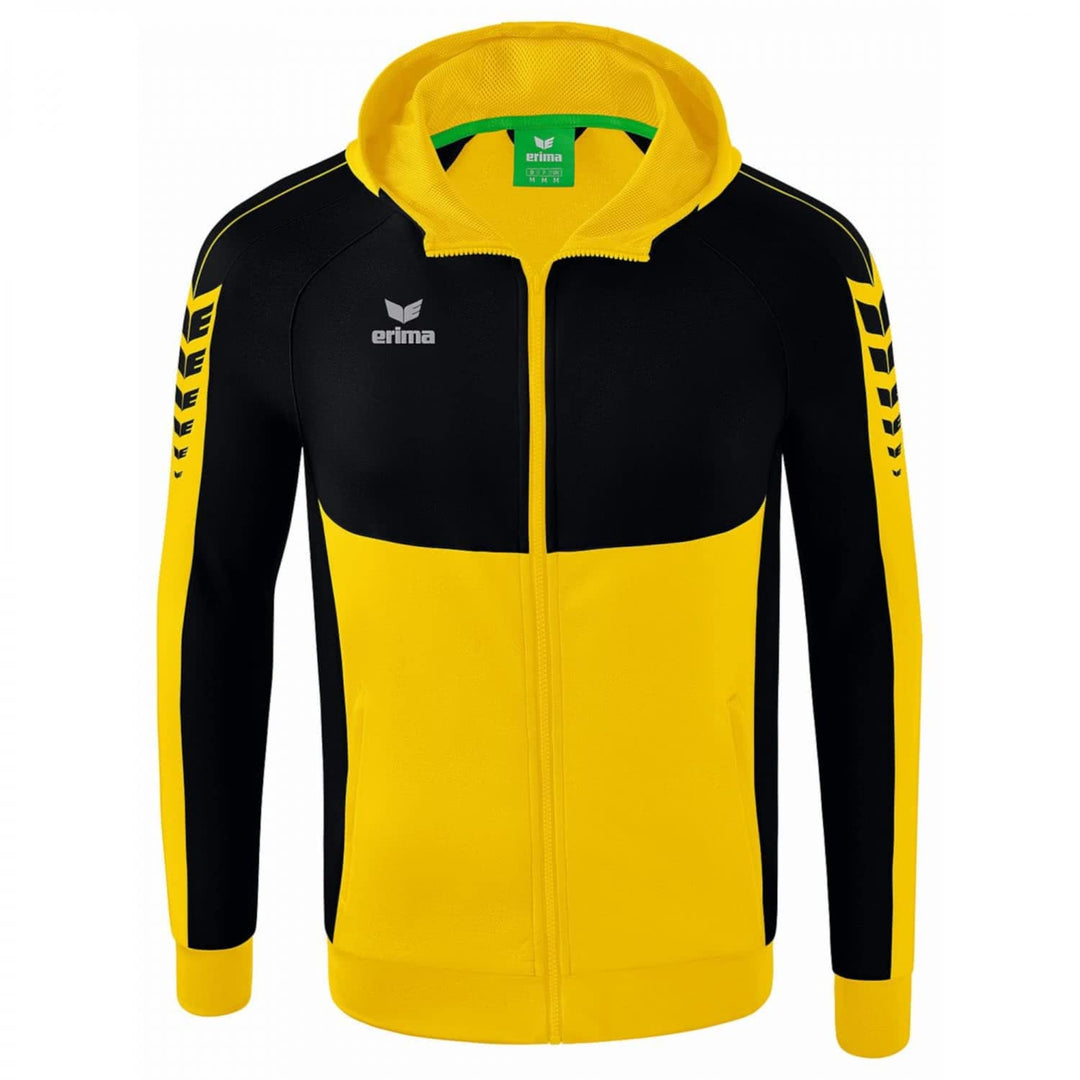 Erima Six Wings Kapuzenjacke Kids Kinder 116 Gelb/Schwarz, 116 Gelb/Schwarz