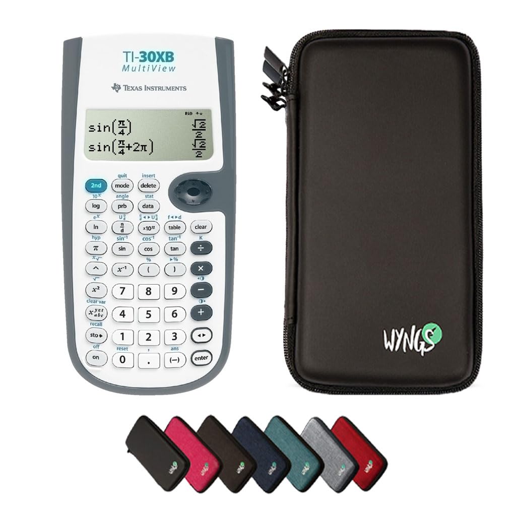 CALCUSO Sparpaket: TI 30 XB Multiview wissenschaftlicher Rechner + WYNGS Schutztasche schwarz + Erwe