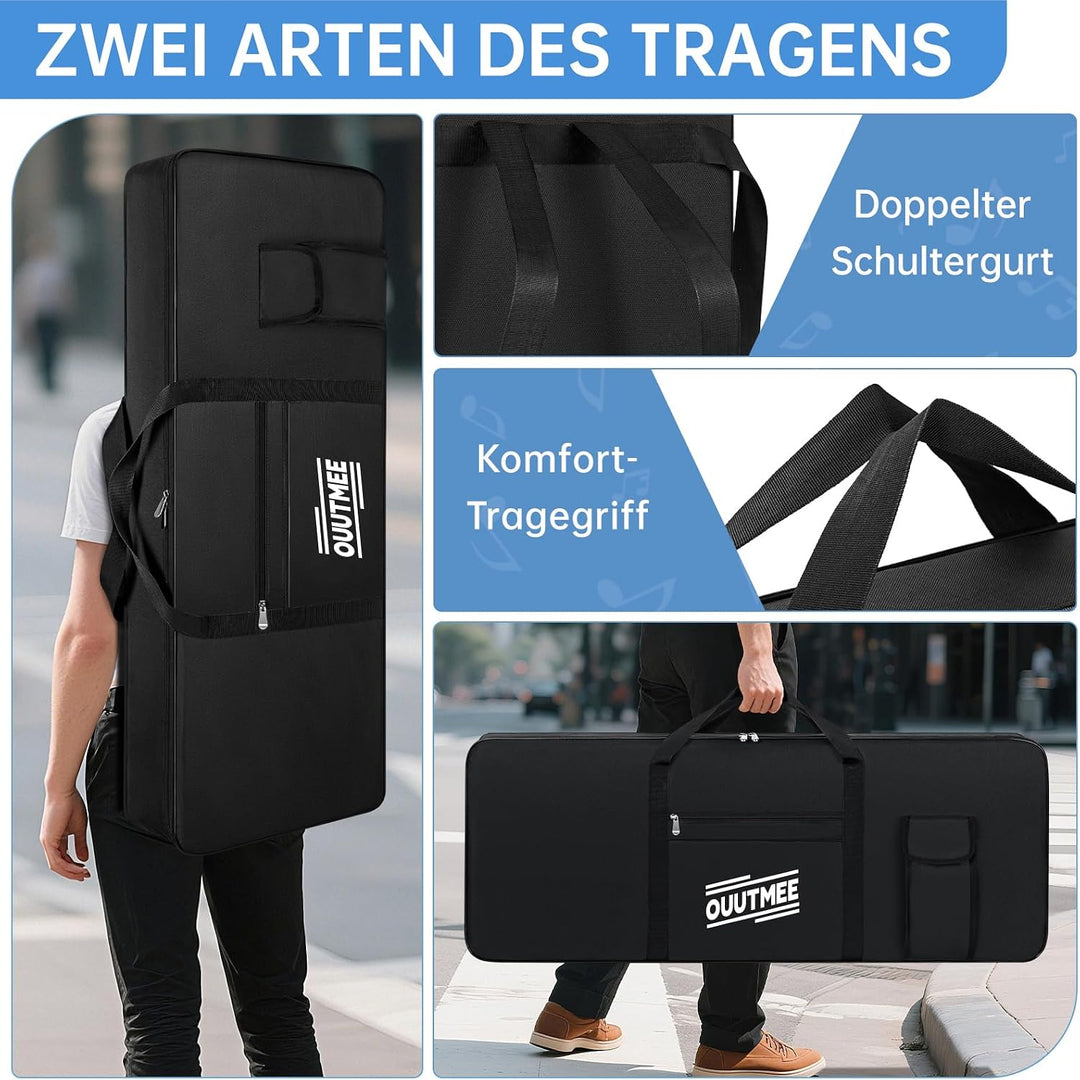 61 Keyboard Tasche Zwei Möglichkeiten Zum Tragen,103 x 40 x 13 cm Keyboard Piano Tasche,600D Waterpr