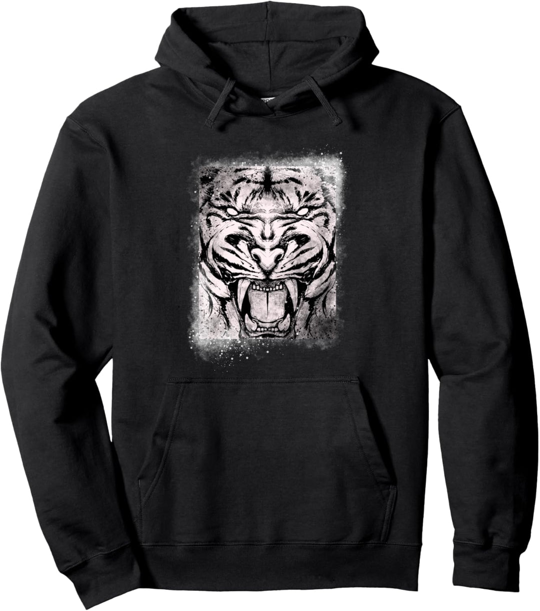 Big Cat Knurren White Tiger Pullover Hoodie