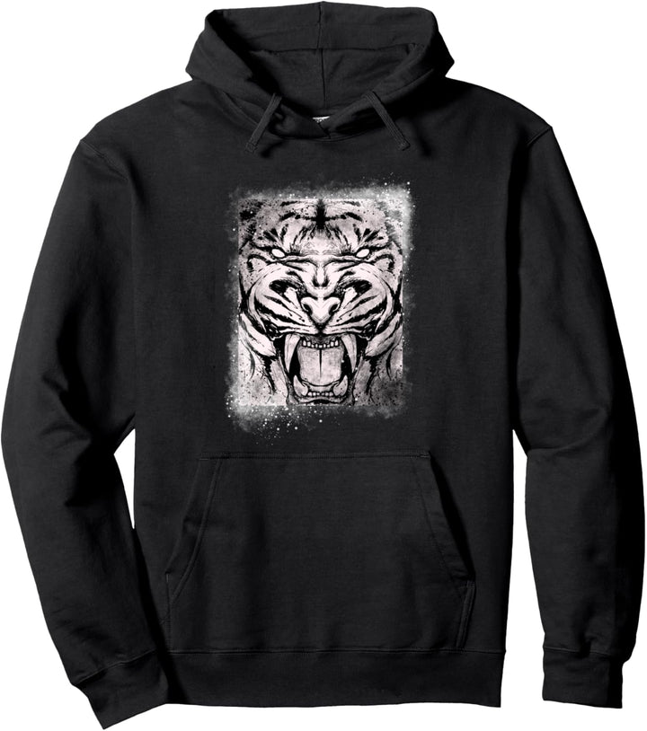 Big Cat Knurren White Tiger Pullover Hoodie