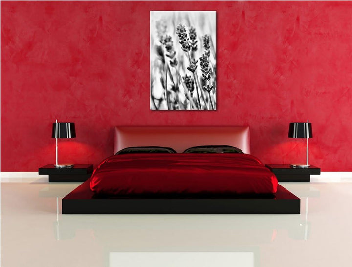 Monocrome, Lavendel , Format: 100x70 auf Leinwand, XXL riesige Bilder fertig gerahmt mit Keilrahmen,