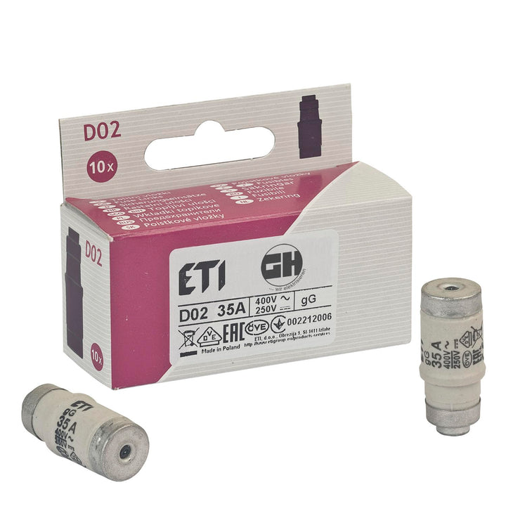 Sicherung NEOZED D01 und D02 10 bis 63 Ampère Blister mit 10 Stück Schmelzsicherungen träge als Ersa
