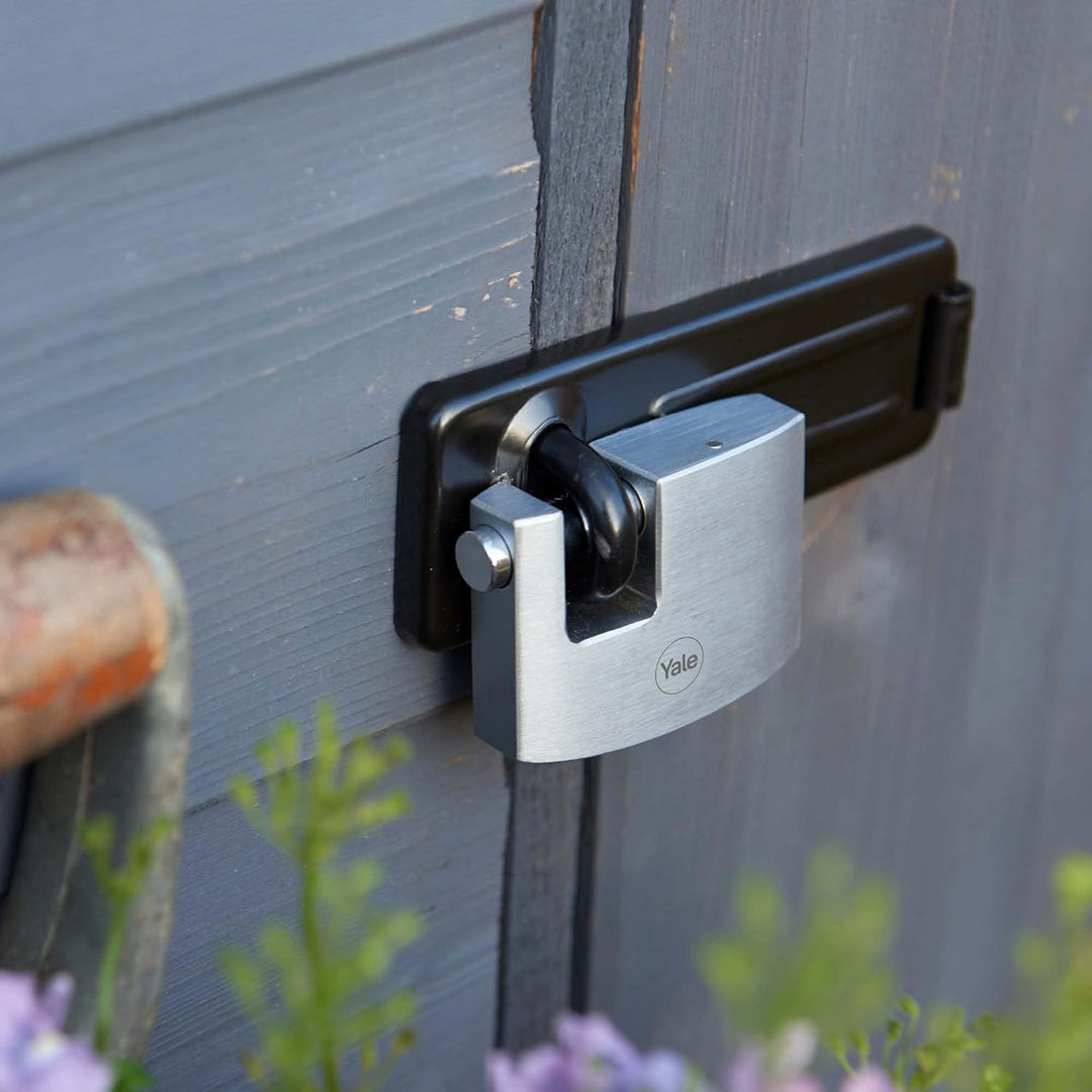 Yale - Y124B/70/115/1 Maximale Sicherheit 70 mm Messing Blockhangschloss - Chrom Finish - offener St