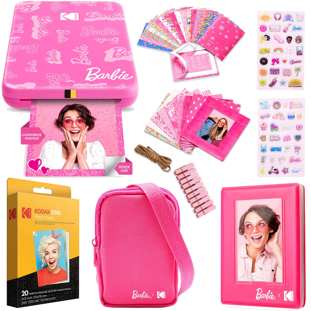 Kodak x Barbie Step Slim Kabelloser Sofortbild-Fotodrucker Geschenk-Bundle (Unverkennbarer Stil) + K