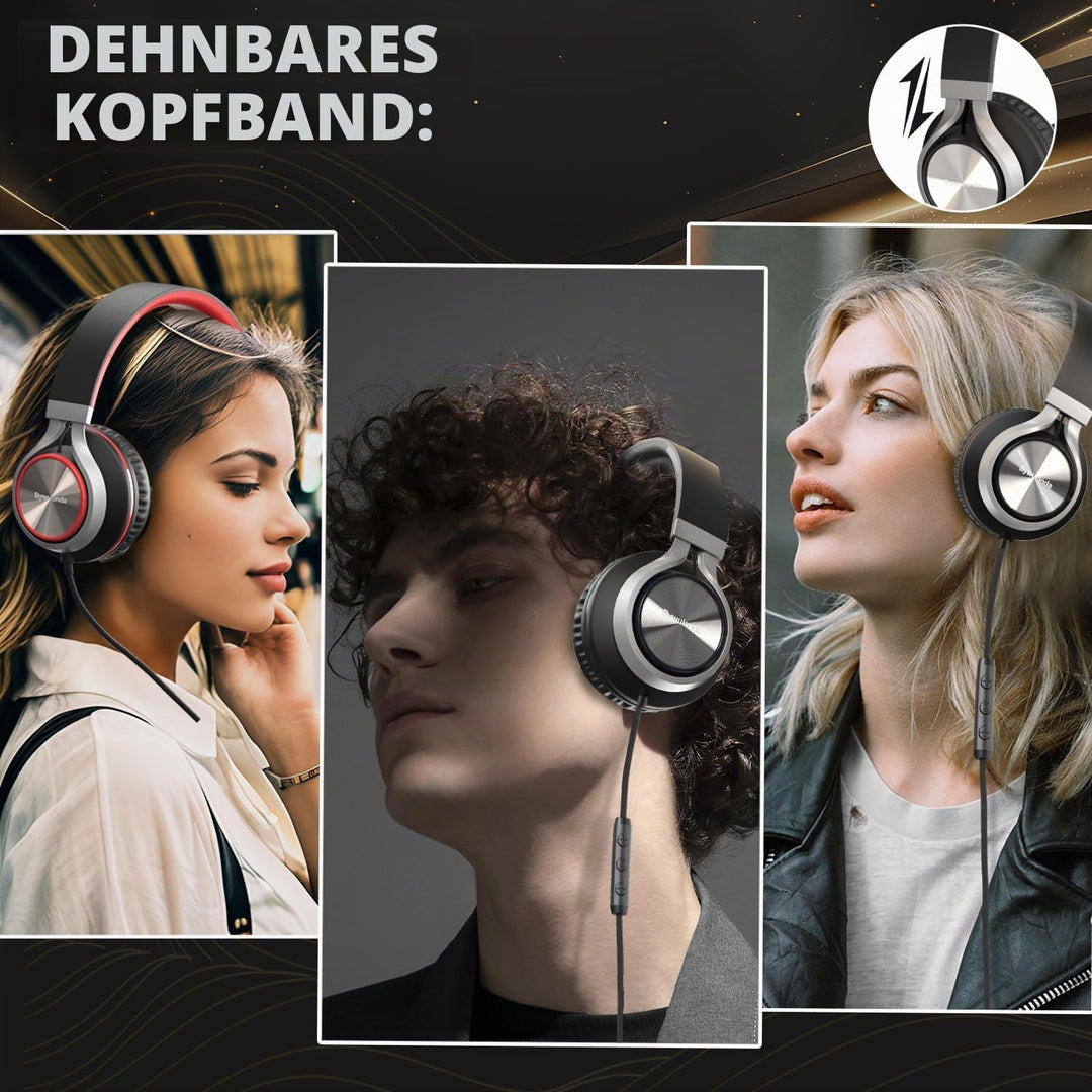 USB-C Kopfhörer mit Mikrofon und Lautstärkeregler, Over Ear Stereo Headsets für iPhone 15, 16 Pro, k