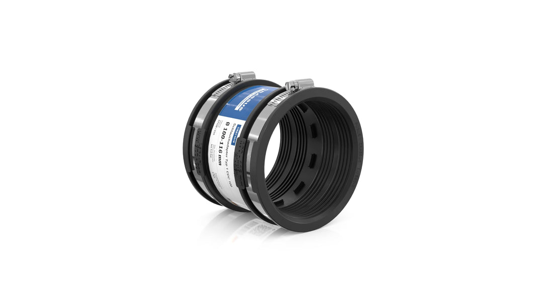 Crassus Schlauchadapter CDC 100 Typ 1 mit Innenlippe, TPE/ V2A, 1 Stück, 100-116 mm, CRA11018, 100-1