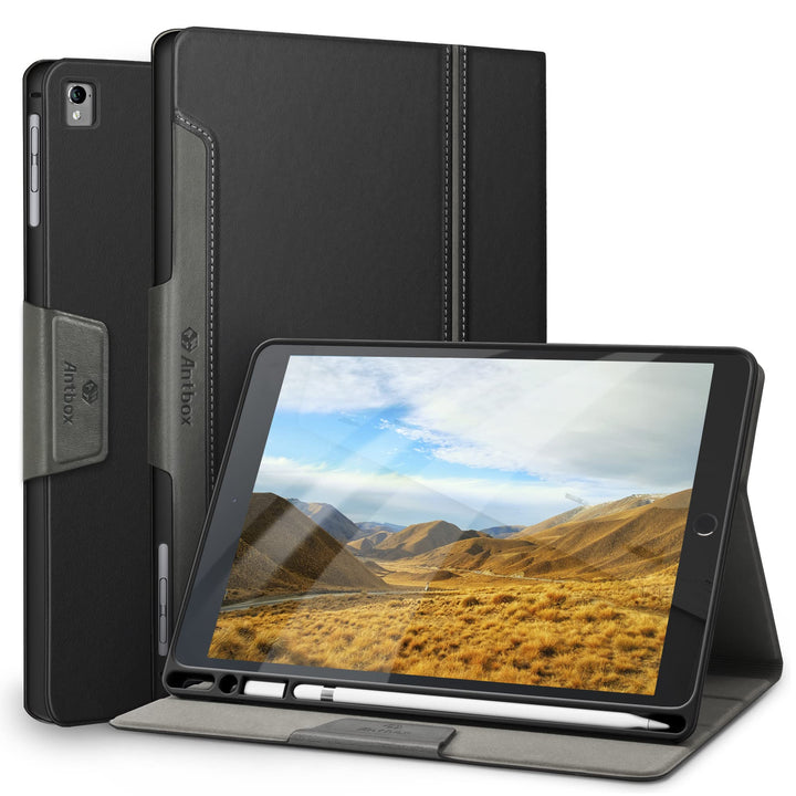 Antbox iPad 9.7 Zoll 2018/2017 Hülle mit Apple Pencil Halter Auto Schlaf/Wach Funktion PU Ledertasch
