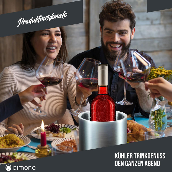 Dimono® Flaschenkühler doppelwandiger Weinkühler Thermo Sektkühler für Wein-Flaschen, Sekt, Champagn