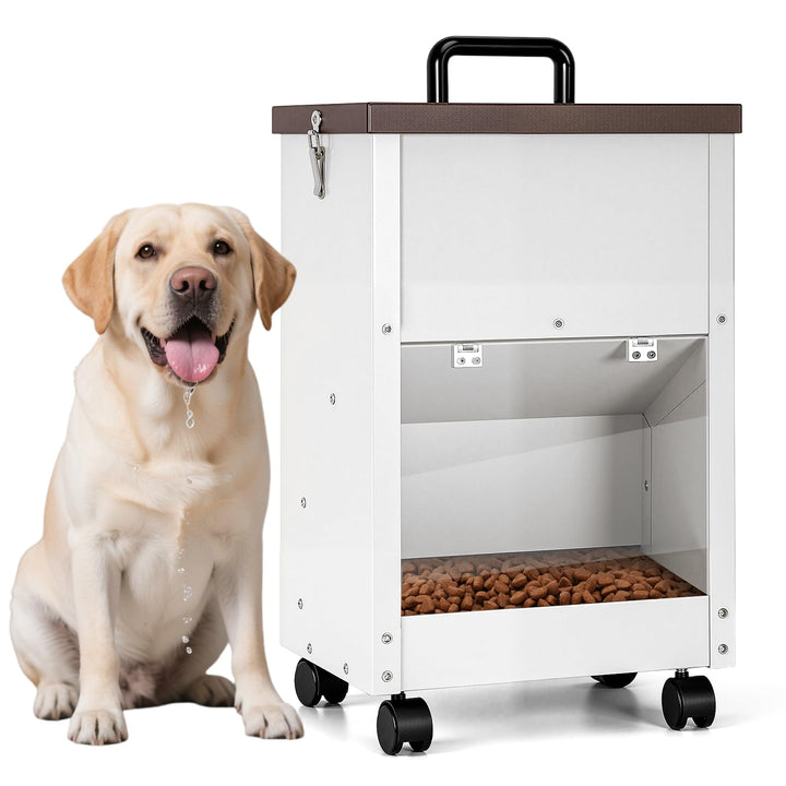 Galvanisierter Automatischer HundefüTterer GrossEr Rasse 30lbs Hundefutter-Spender Mit RäDern FüR Gr