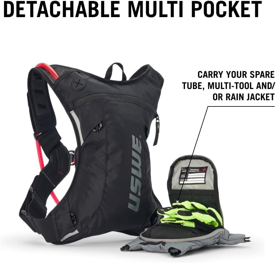 USWE Raw 3L Trinkrucksack mit 2,0 l Wasserblase, ein High End, Bounce Free Rucksack für Enduro und O