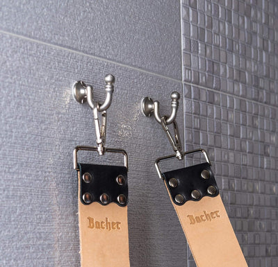 BACHER Premium Leder Streichriemen zum Schärfen von Rasiermesser Set mit Polierpaste für Abziehrieme