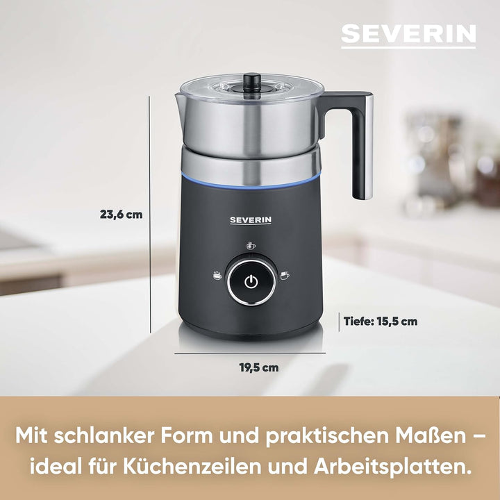 SEVERIN SPUMA 500 Induktions-Milchaufschäumer, elektrischer Milchaufschäumer ohne Anbrennen, spülmas
