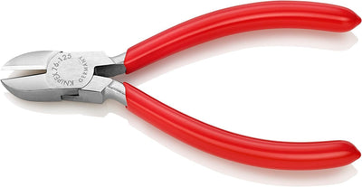 Knipex Seitenschneider für Elektromechaniker verchromt, mit Kunststoff überzogen 125 mm 70 11 110,Ro