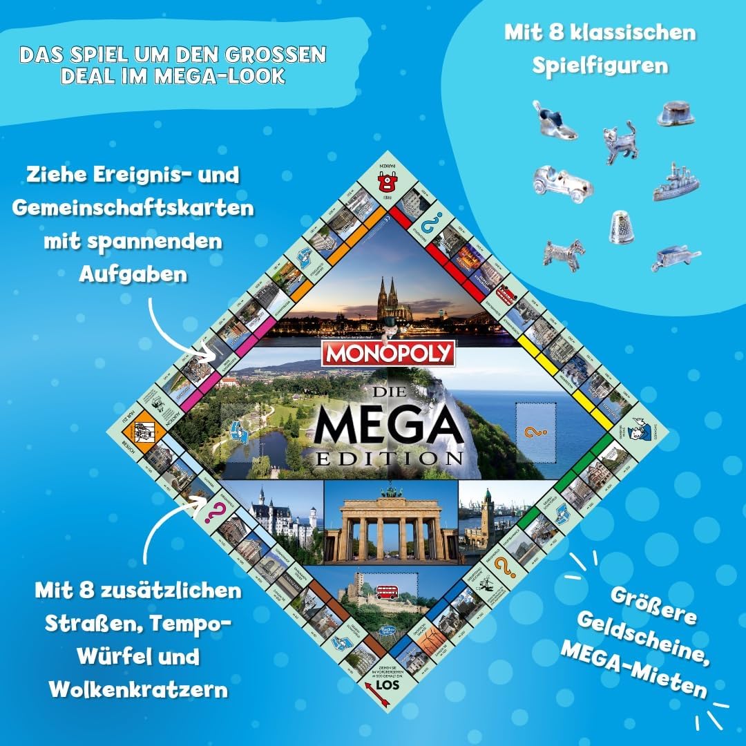 Winning Moves Monopoly Mega 2nd Edition - Familienspiele Strategie Brettspiele Monopoly Mega 2nd Edi