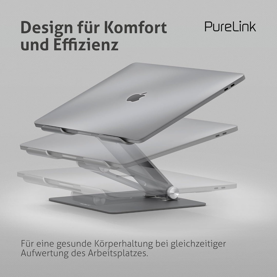 PureLink Vuelogic höhenverstellbarer Laptop Ständer, ergonomischer Notebookhalter für Schreibtische,