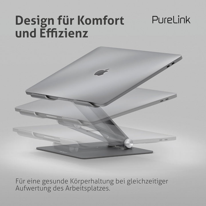 PureLink Vuelogic höhenverstellbarer Laptop Ständer, ergonomischer Notebookhalter für Schreibtische,