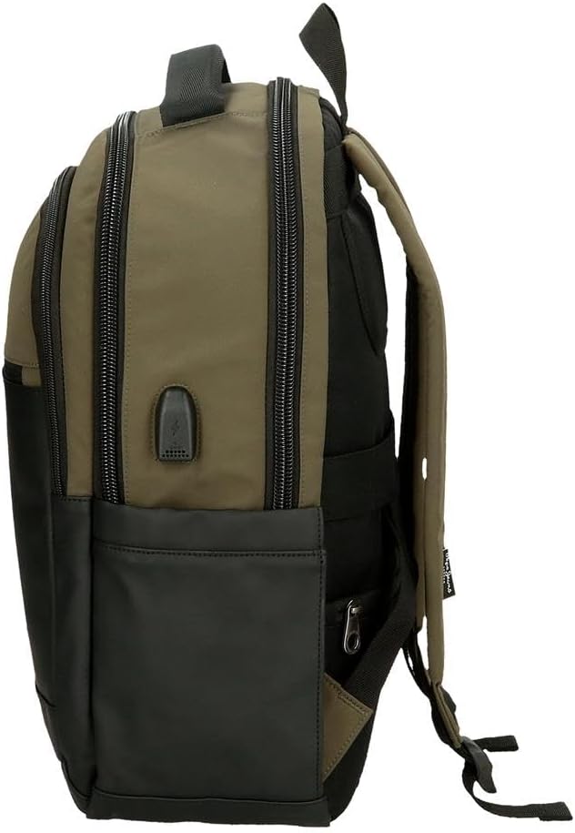 Pepe Jeans Jarvis Rucksack für Notebook 39,6 cm (15,6 Zoll), Grün, 31 x 44 x 15 cm, Kunstleder und P
