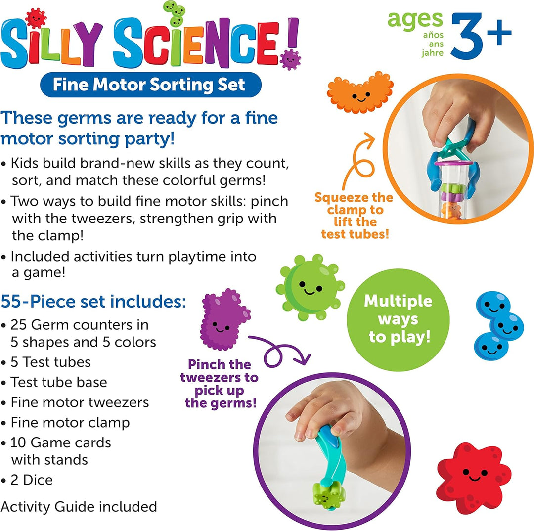 Learning Resources Lustige Wissenschaften – Feinmotorik Lernspiel ab 3 Jahren, Mint-Spielzeug für Ki