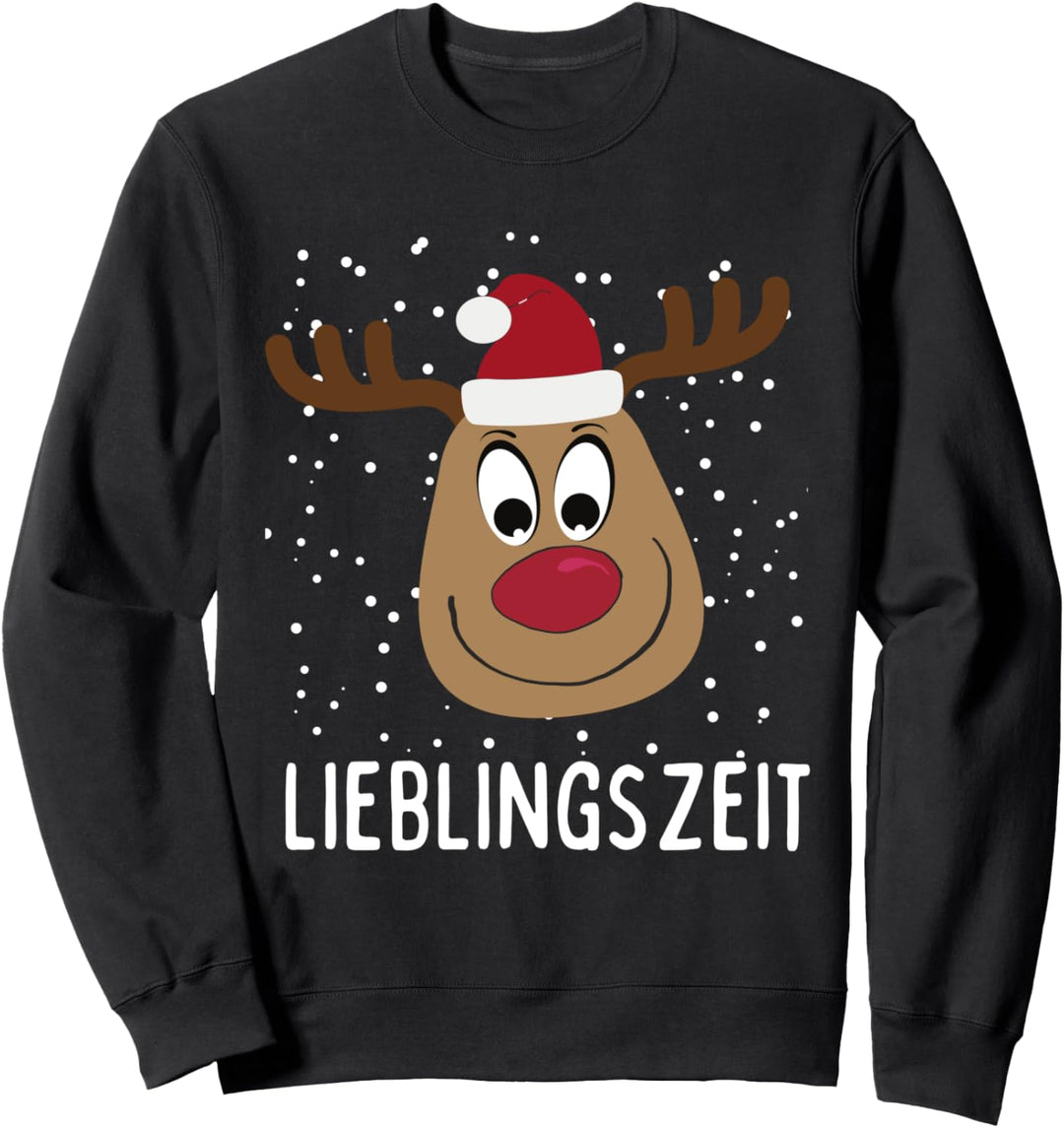 Rentier Elch Christmas Weihnachten Lieblingszeit Xmas Outfit Sweatshirt