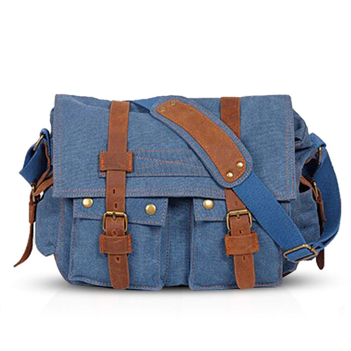 FANDARE Unisex Umhängetasche Schultertasche Segeltuch Laptoprucksäcke für 14 Zoll Laptop Kuriertasch
