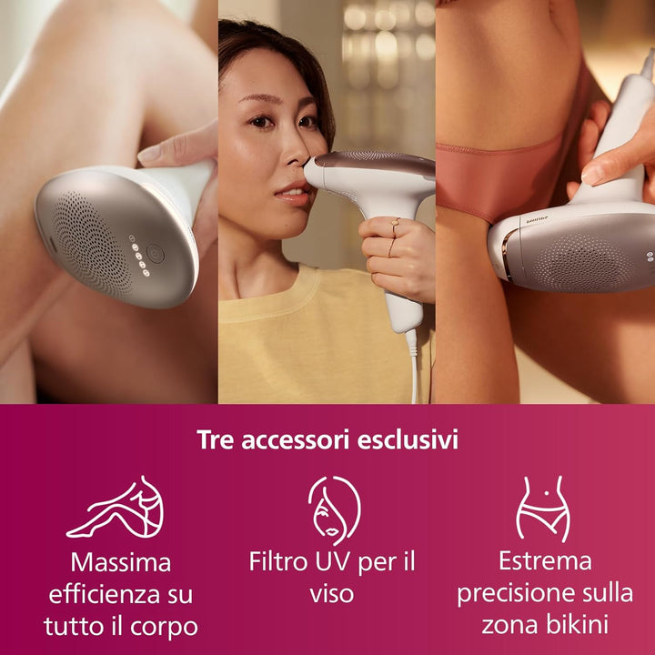 Philips Lumea IPL Advanced, 3 Zubehörteile, Epiliergerät und kompakter Satin-Trimmer