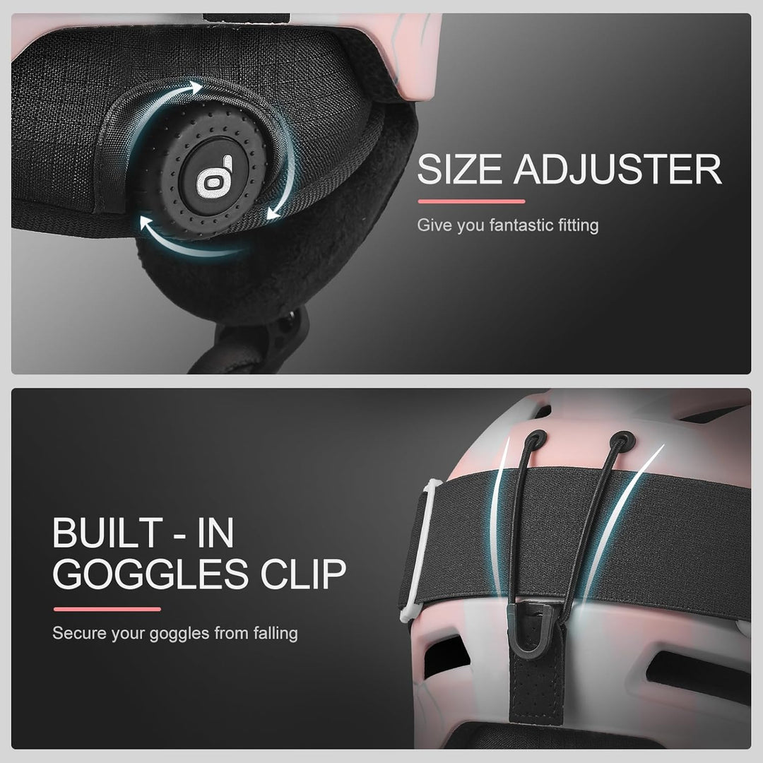 Odoland Skihelm mit Skibrille für Skifahren und Snowboard, Einstellbare Grössenverstellbar, mit Ohre