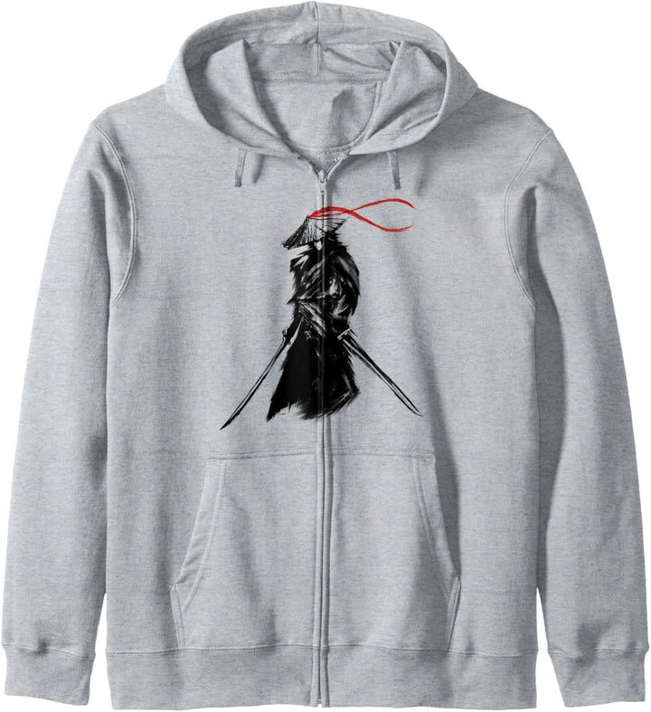 Japanischer Samurai Krieger Retro Japan Illustration Kunst Kapuzenjacke