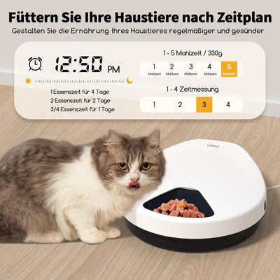 Futterautomat Katze Nassfutter mit Kühlung, Halbleiter-Kältetechnik, Timing-Funktion Katzenfutteraut