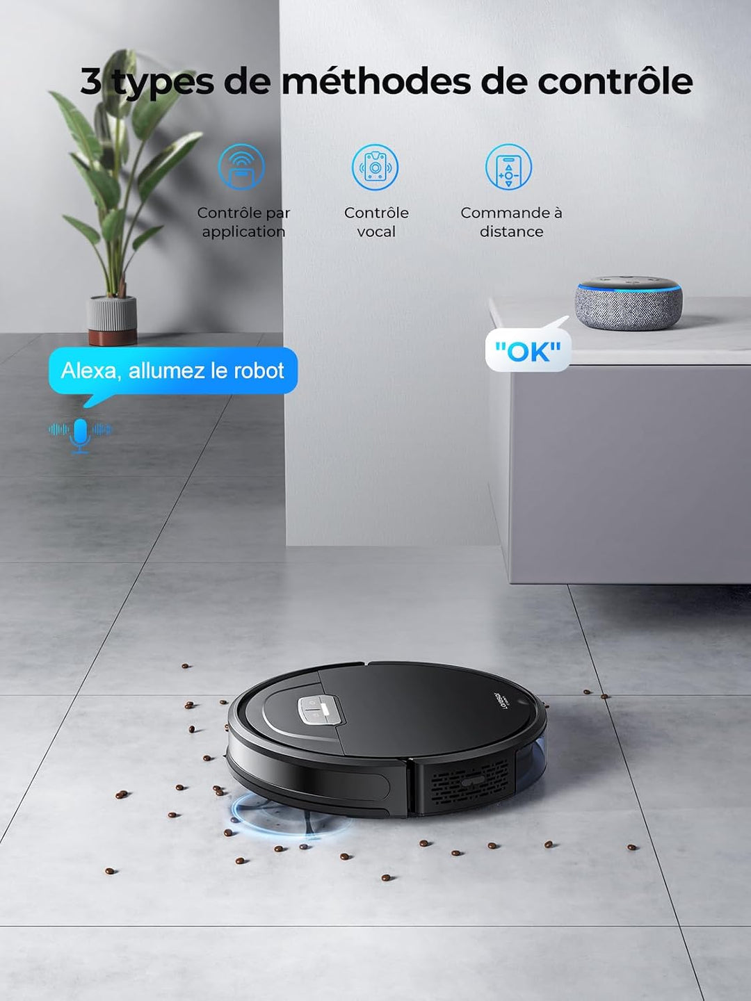 Laresar Clean Evol 3 Staubsaugerroboter, 3-in-1, Staubsaugerroboter, 10.000 Pa Saugkraft, 180 Minute