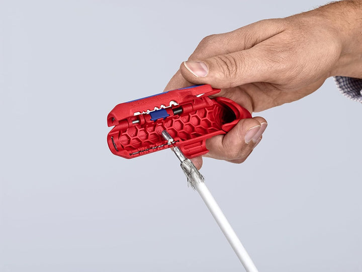 Knipex ErgoStrip Abisolierzange Blau/Rot – 1,3 cm, 8 mm, Kunststoff, Blau/Rot, 13,5 cm, 74 g