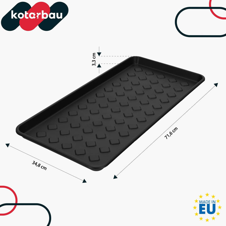 KOTARBAU® 3er Set Schuhabtropfschale schmal Schwarz 72 x 35 cm Schuhablage Schuhabtropfschale für de