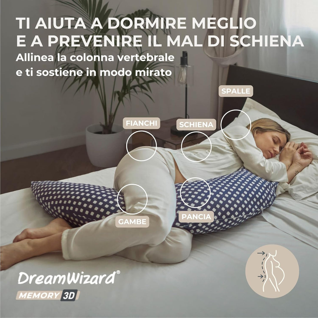 Schwangerschaftskissen aus Memory-Schaum – Nuvita Baby DreamWizard 7200 Blue Rombus, Blue Rombus