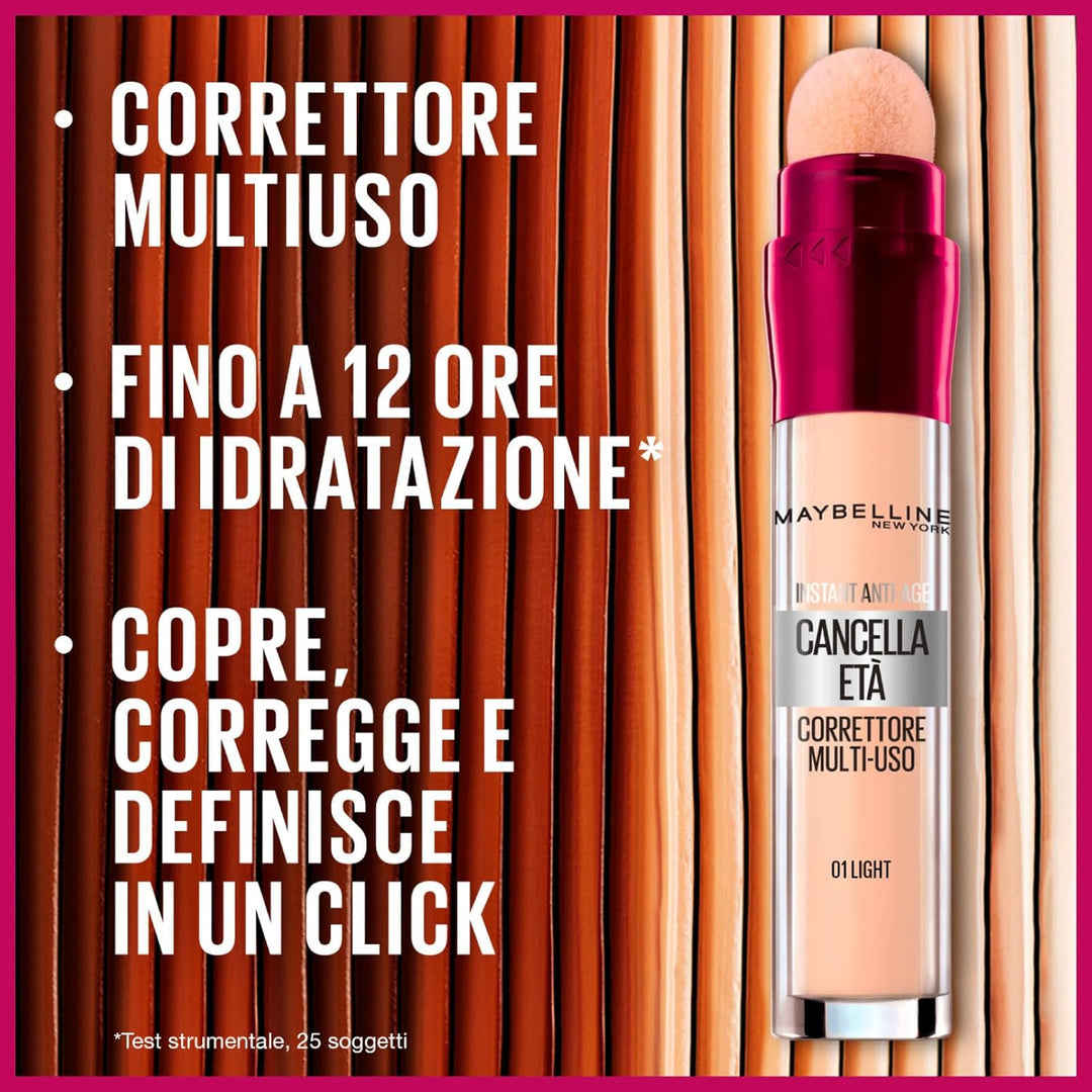 3x Maybelline New York Il Erase Age Mehrzweck-Flüssig-Concealer Farbe 01 Light – 3 Concealer, 3x Far