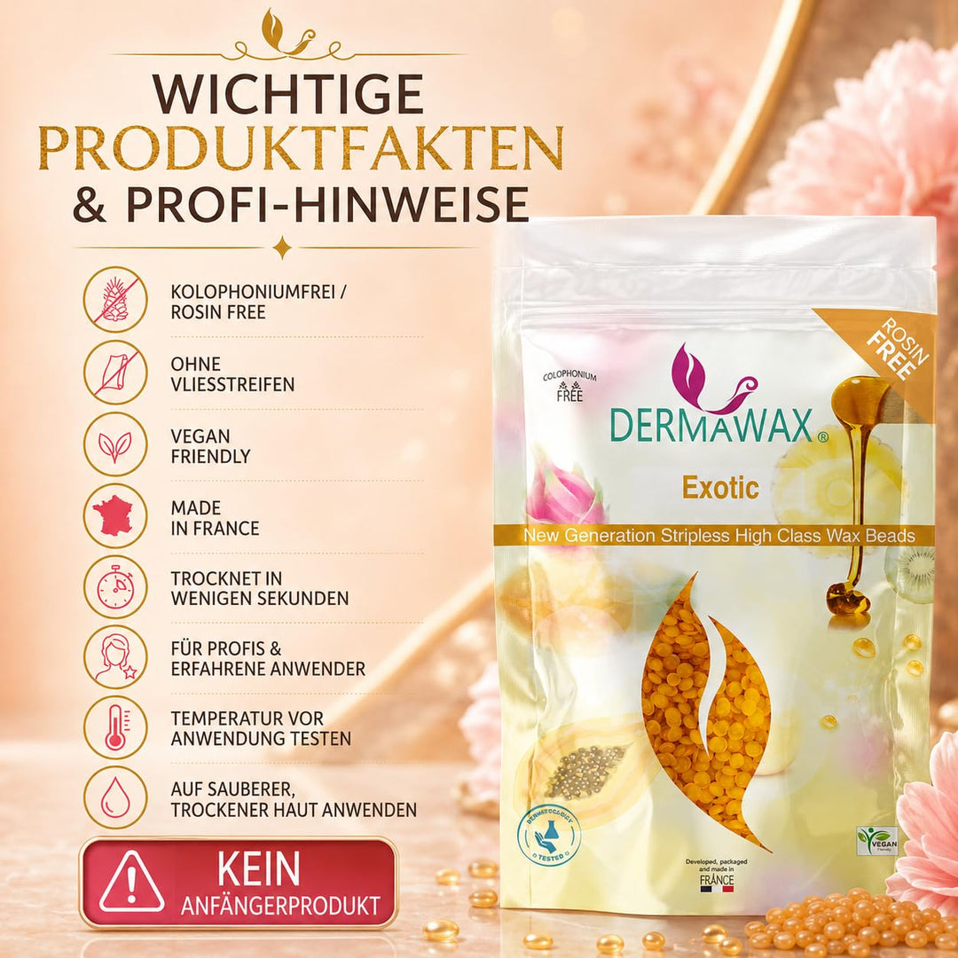 800 Gramm Dermawax Exotic Hypoallergen Waxing Perlen zur Haarentfernung Augenbrauen Gesicht Intim Bi