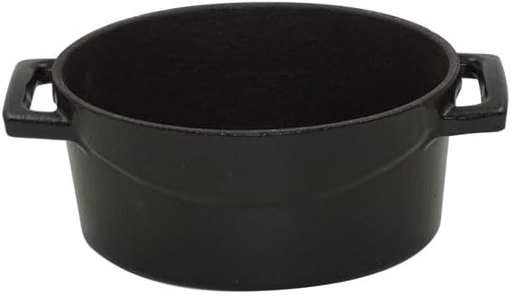 Pentole Agnelli Slowcook Ovaler Schmortopf mit Zwei Griffen aus Gusseisen, Durchmesser 22 cm, Mattsc