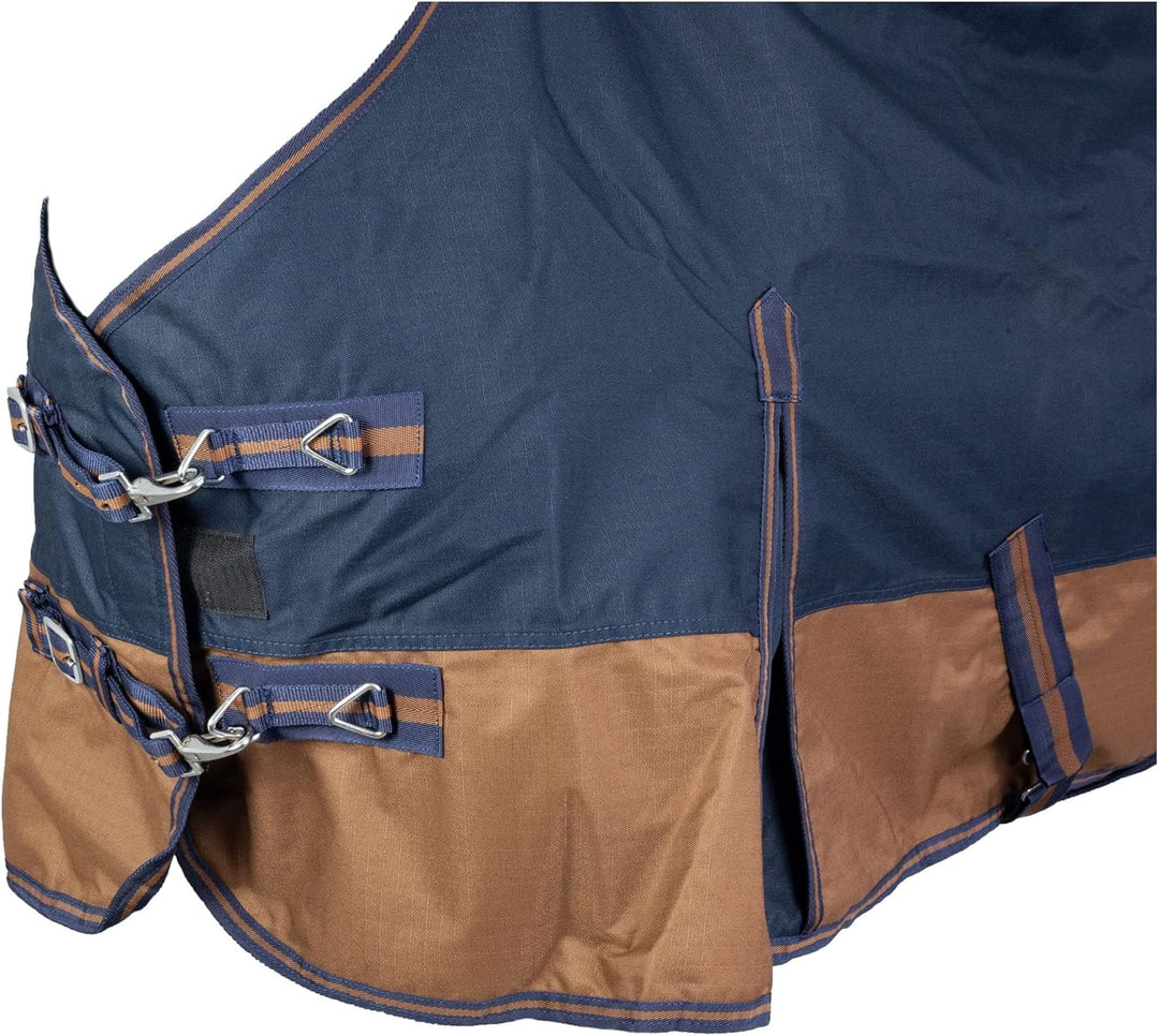 RL24 - Winterdecke 200g Füllung 600D BASICLINE dunkelblau/braun 95cm Dunkelblau/Braun (Altes Modell)